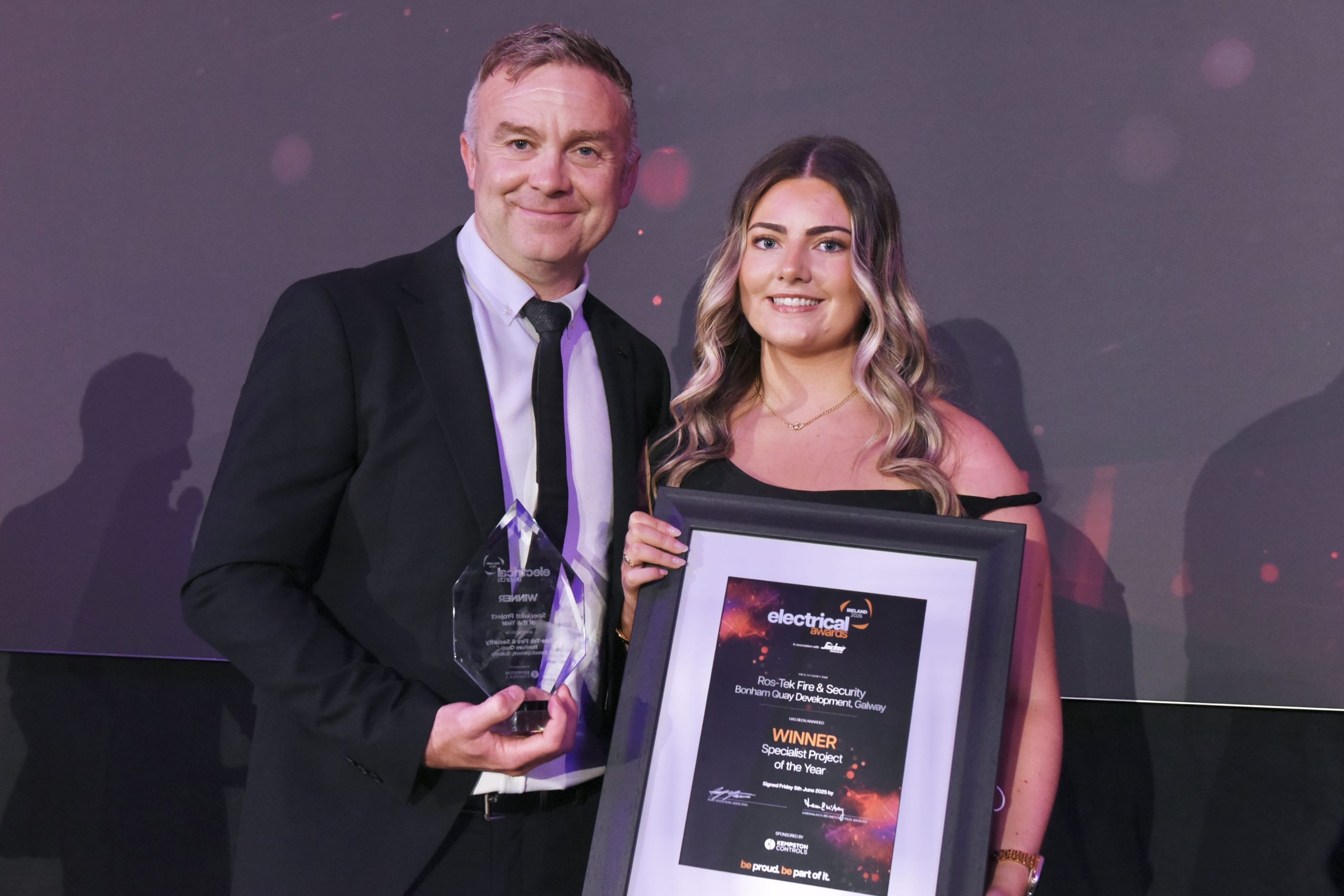 Fergus receiving the Specialist Project of the Year award